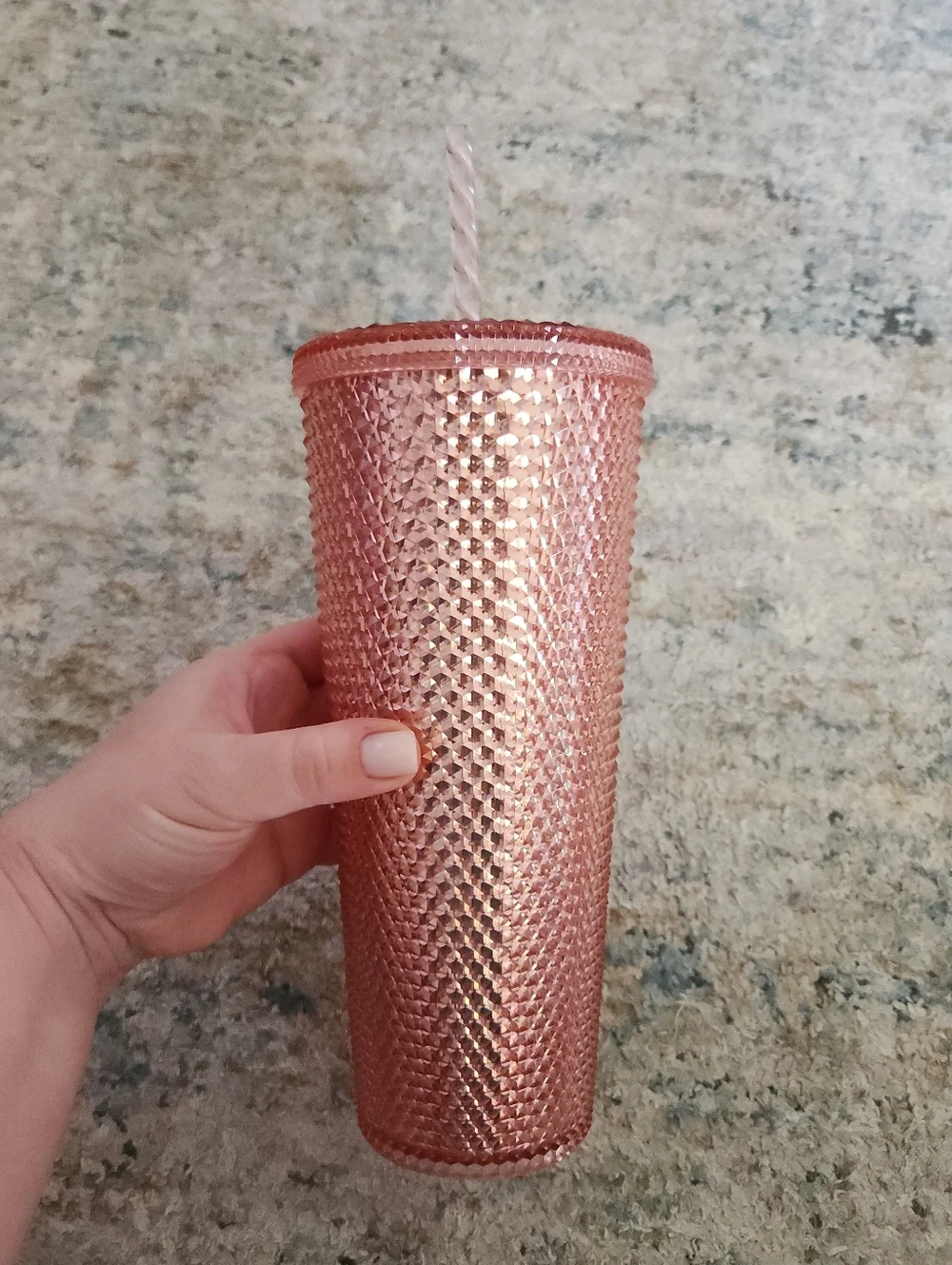 Starbucks Rose Gold Studded Cold Cup with Twist Straw Limited Edition